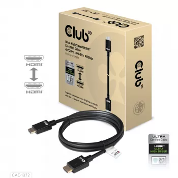 CLUB3D Ultra High Speed HDMI 4K120Hz, 8K60Hz zertifiziertes Kabel 48 Gbit/s M/M 2 m