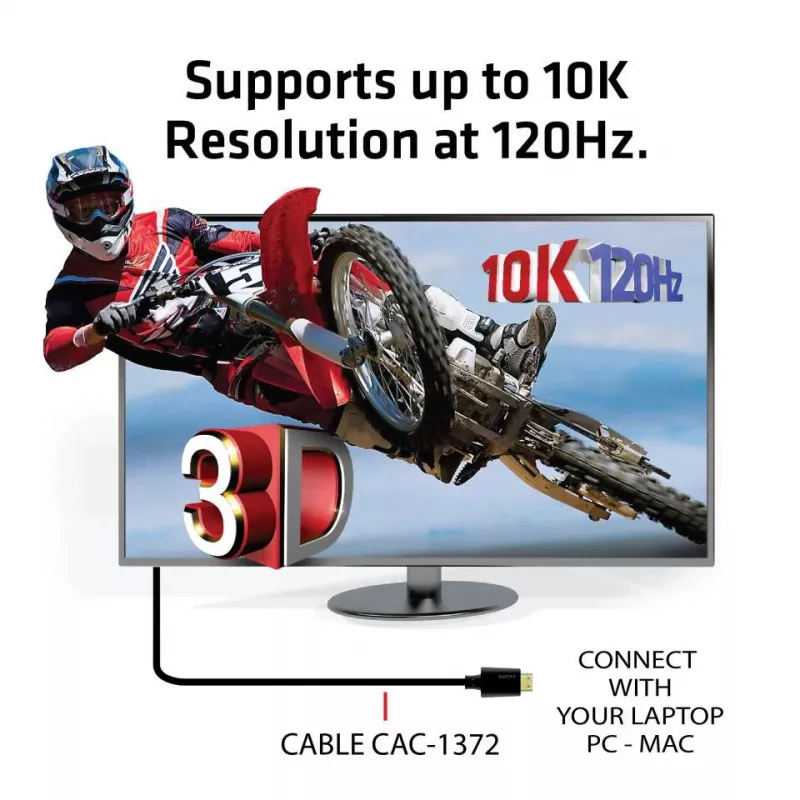 CLUB3D Ultra High Speed HDMI 4K120Hz, 8K60Hz zertifiziertes Kabel 48 Gbit/s M/M 2 m