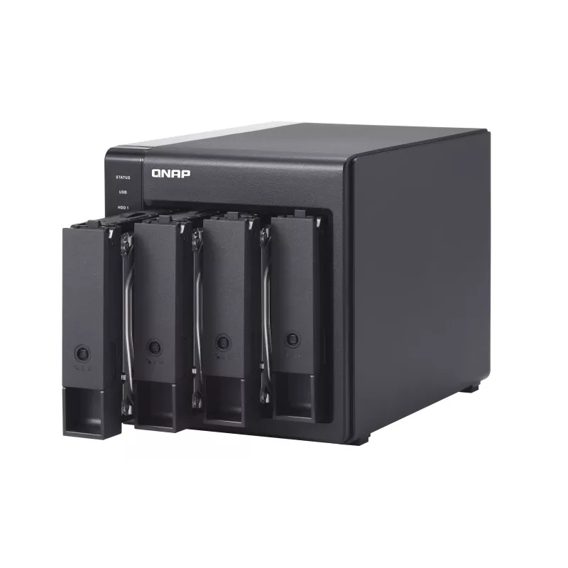 4-Bay QNAP TR-004 - 2.5/3.5 Zoll - Serial ATA II - 0,1,5,10,JBOD - 3.2 Gen 1 (3.1 Gen 1) - USB Typ-C Gehäuse