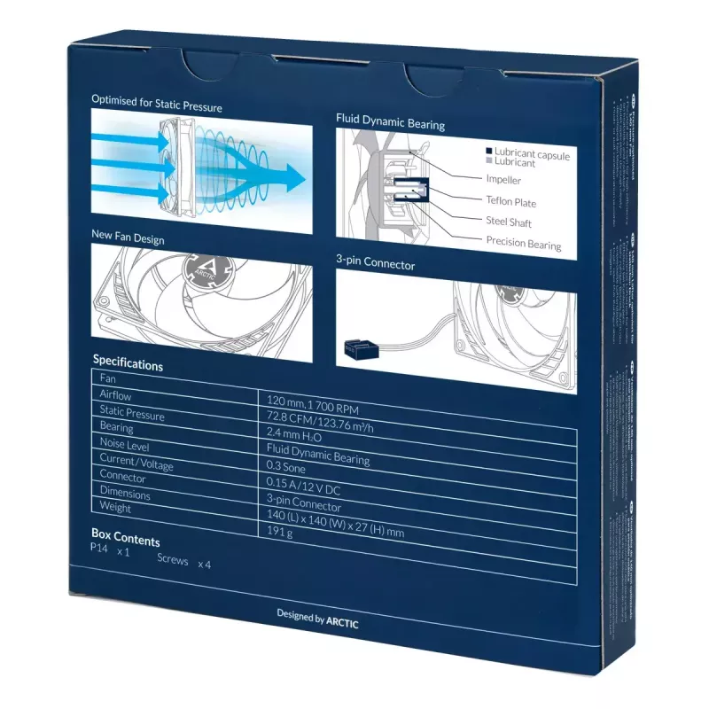 ARCTIC P14 – Druckoptimierter 140 mm Lüfter