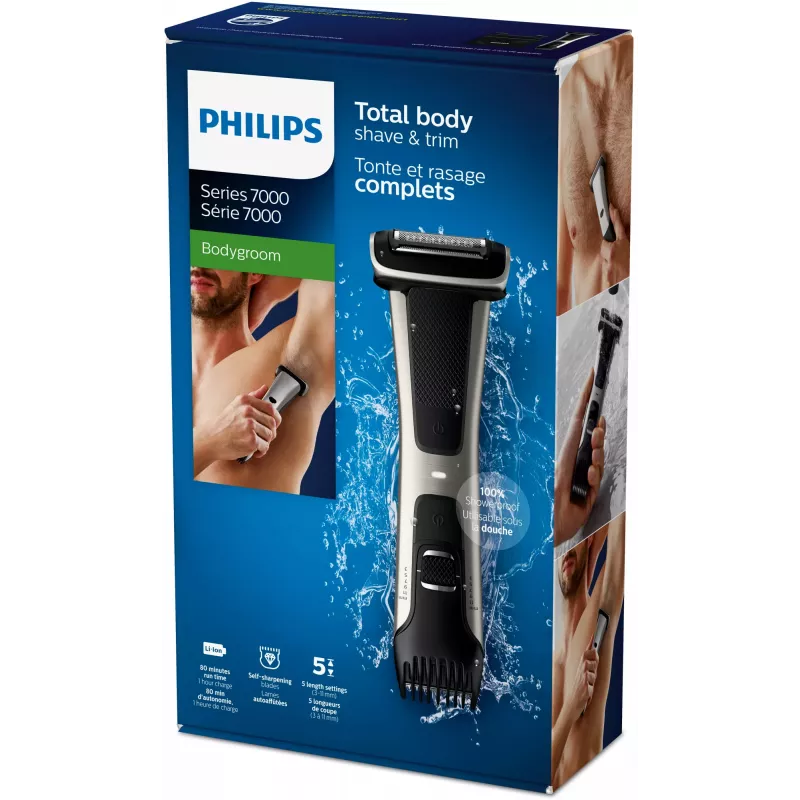 Philips 7000er Serie Bodygroom 7000 BG7025/15 duschfester Körperhaartrimmer