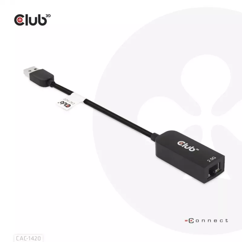 CLUB3D USB 3.2 Gen1 Typ A-zu-RJ45 2.5Gbps Adapter
