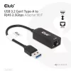 CLUB3D USB 3.2 Gen1 Typ A-zu-RJ45 2.5Gbps Adapter