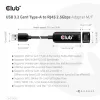 CLUB3D USB 3.2 Gen1 Typ A-zu-RJ45 2.5Gbps Adapter