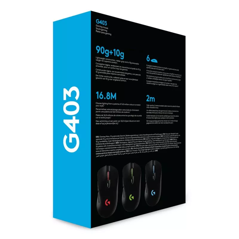 LOGITECH G403 Hero Gaming-Maus USB Schwarz EWR2