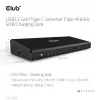 CLUB3D CSV-1562 ist eine USB3.2 Gen1 Type-C Universal Triple 4K30Hz Lade-Dockingstation und DisplayLink® zertifiziert. Die universelle Lade-Dockingstation