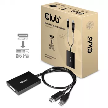 CLUB3D DisplayPort auf Dual Link DVI-D HDCP ON Version aktiver Adapter M/F
