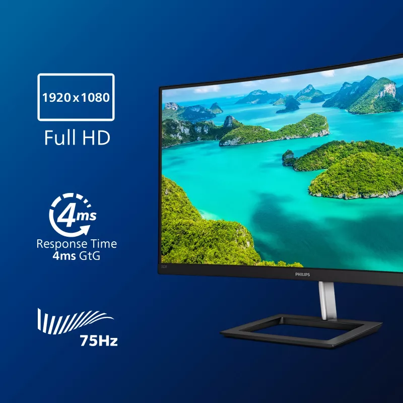 Philips E Line 322E1C/00 Computer Monitor 80 cm (31,5 Zoll) 1920 x 1080 Pixel Full HD LCD Schwarz