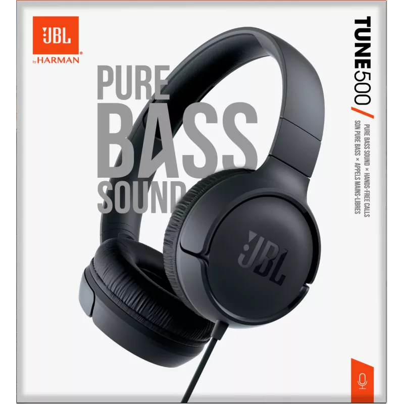 JBL Tune 500 SCHWARZ, Kabelgebunden, 20 - 20000 Hz, Anrufe/Musik, 148 g, Headset, Schwarz