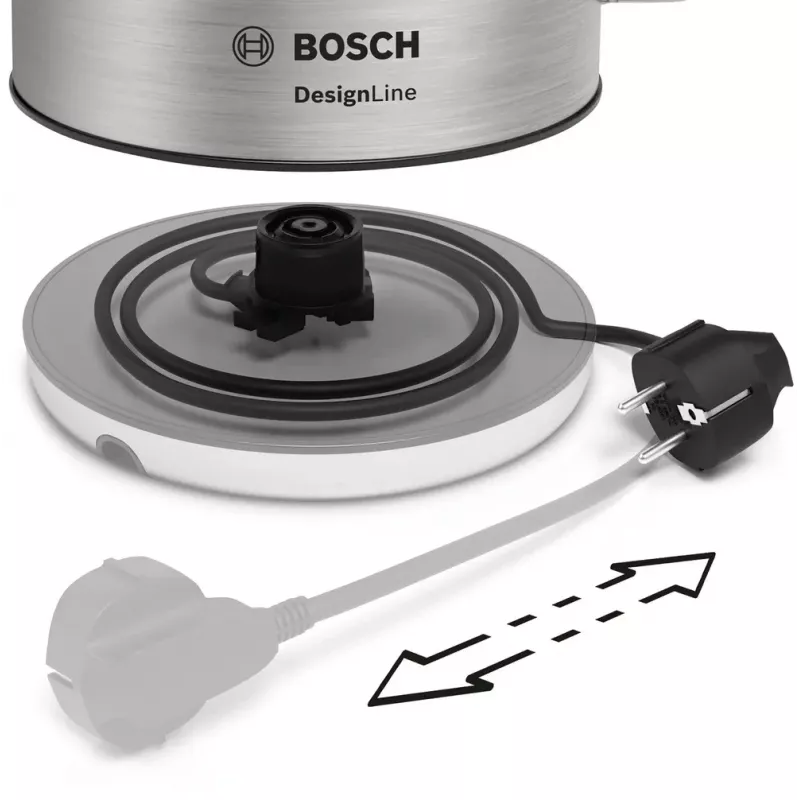 Bosch TWK4P440 Wasserkocher 1.7 L 2400 W Schwarz, Edelstahl