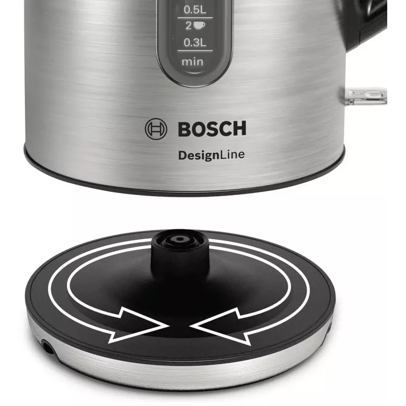 Bosch TWK4P440 Wasserkocher 1.7 L 2400 W Schwarz, Edelstahl