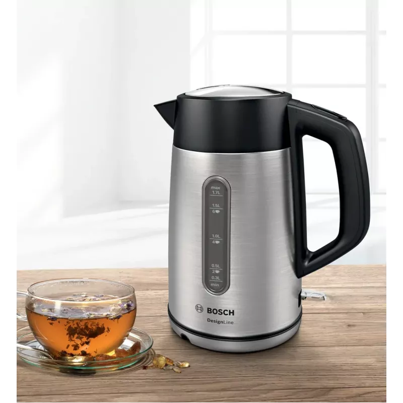 Bosch TWK4P440 Wasserkocher 1.7 L 2400 W Schwarz, Edelstahl