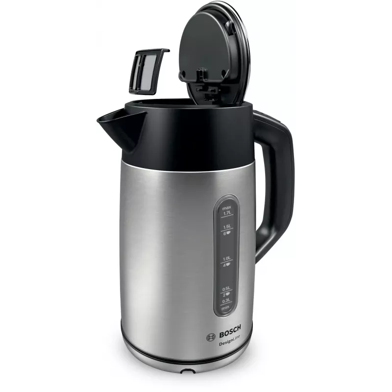 Bosch TWK4P440 Wasserkocher 1.7 L 2400 W Schwarz, Edelstahl