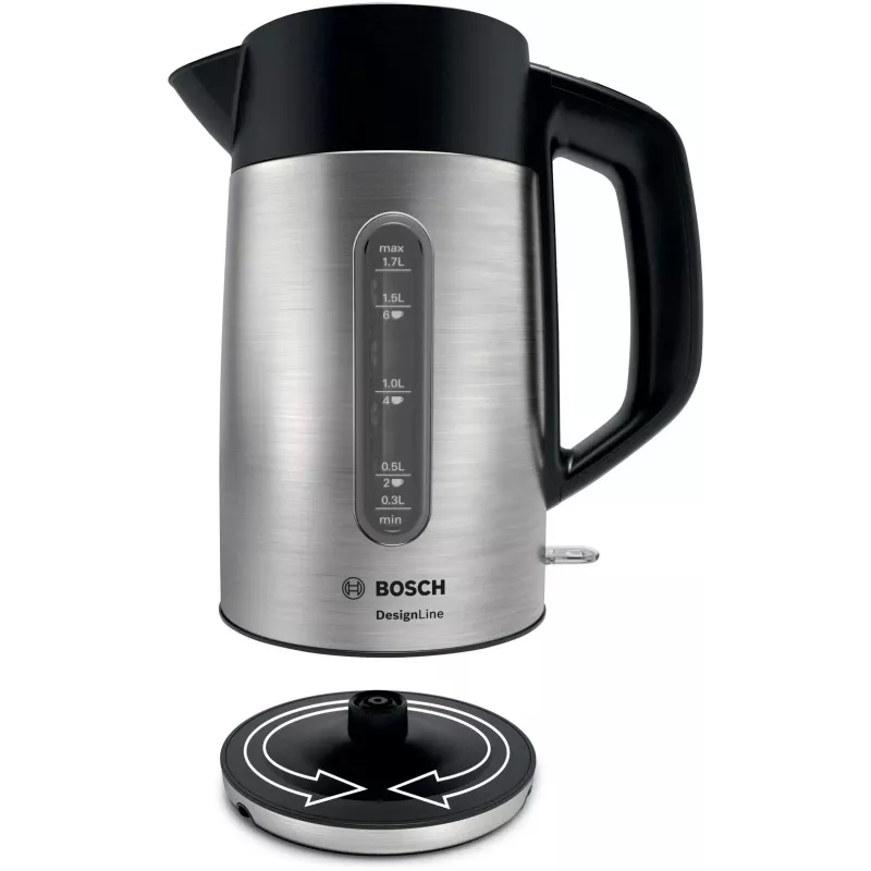 Bosch TWK4P440 Wasserkocher 1.7 L 2400 W Schwarz, Edelstahl