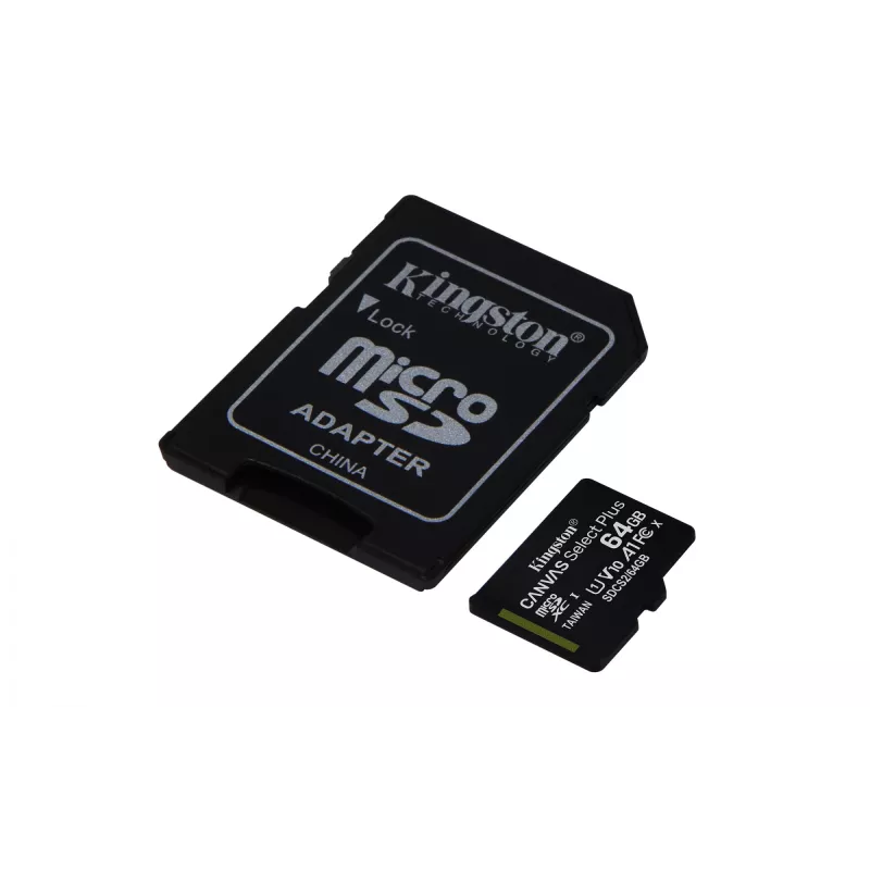 Kingston Technology Canvas Select 64GB micSDXC Plus 100R A1 C10 Karte + ADP