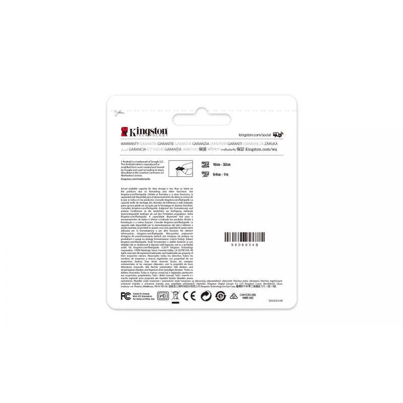 Kingston Technology Canvas Select 64GB micSDXC Plus 100R A1 C10 Karte + ADP