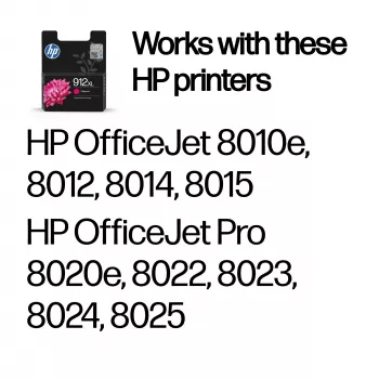 HP 912XL Original Tintenpatrone mit hoher Reichweite, Magenta