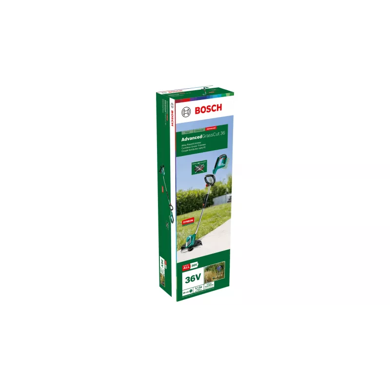 Bosch AdvancedGrassCut 36 Akku-Rasentrimmer Baretool, Fadentrimmer, 30 cm, Nylonfaden, D-Griff, 1,6 mm, 6 m