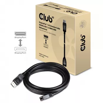 CLUB3D DisplayPort 1.4 Verlängerungskabel 8K60Hz DSC 1.2 HBR3 HDR bidirektional M/F 3m/9.84ft