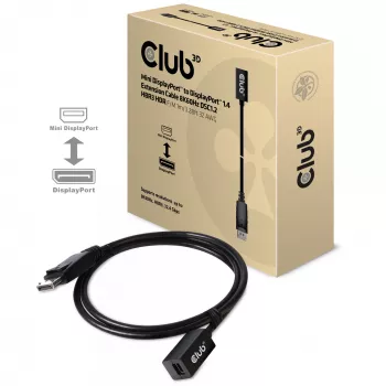CLUB3D Mini DisplayPort 1.4 auf DisplayPort Verlängerungskabel 8K60Hz DSC 1.2 HBR3 HDR bidirektional F/M 1m/3,28ft