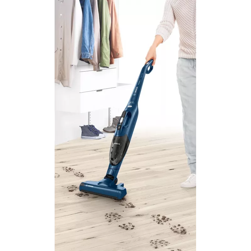 Bosch Serie 2 BBHF216 Akku-Staubsauger/Elektrischer Besen 2-in-1 Akku-Staubsauger Batterie Trocken Beutellos Blau