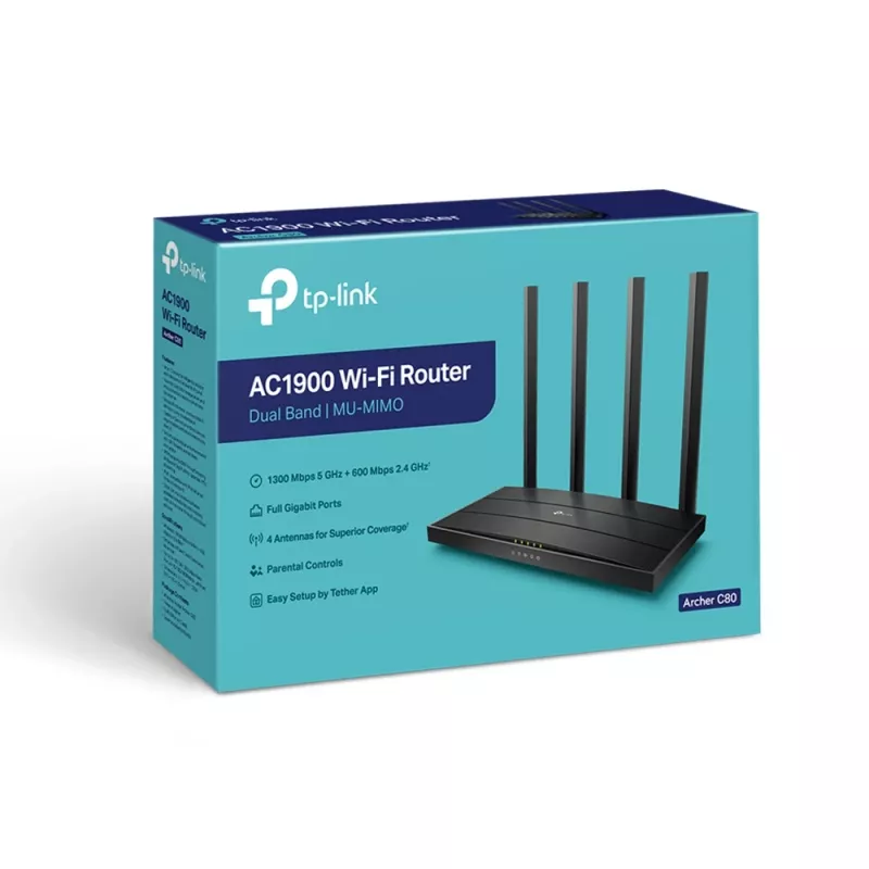 TP-Link Archer C80 Wireless Router Gigabit Ethernet Dual-Band (2,4 GHz / 5 GHz) Schwarz