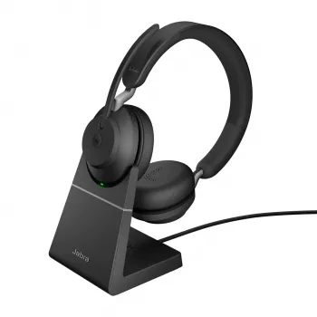 Headset Jabra Evolve2 65 USB-A Schwarz MS Ladegerät Stand Stereo