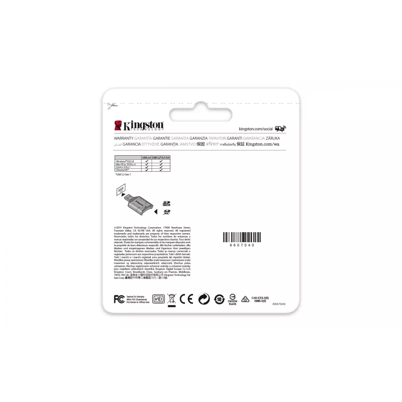Kingston Technology MobileLite Plus Kartenleser USB 3.2 Gen 1 (3.1 Gen 1) Typ-A Schwarz