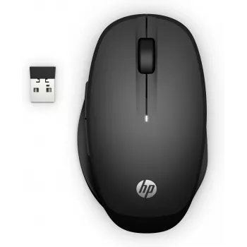 HP Dual Mode Black Mouse 300, Rechtshänder, Optisch, RF Wireless, 3600 DPI, Schwarz