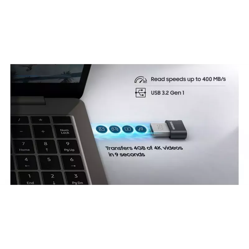 Samsung MUF-64AB USB-Stick 64 GB USB Type-A 3.2 Gen 1 (3.1 Gen 1) Grau, Silber