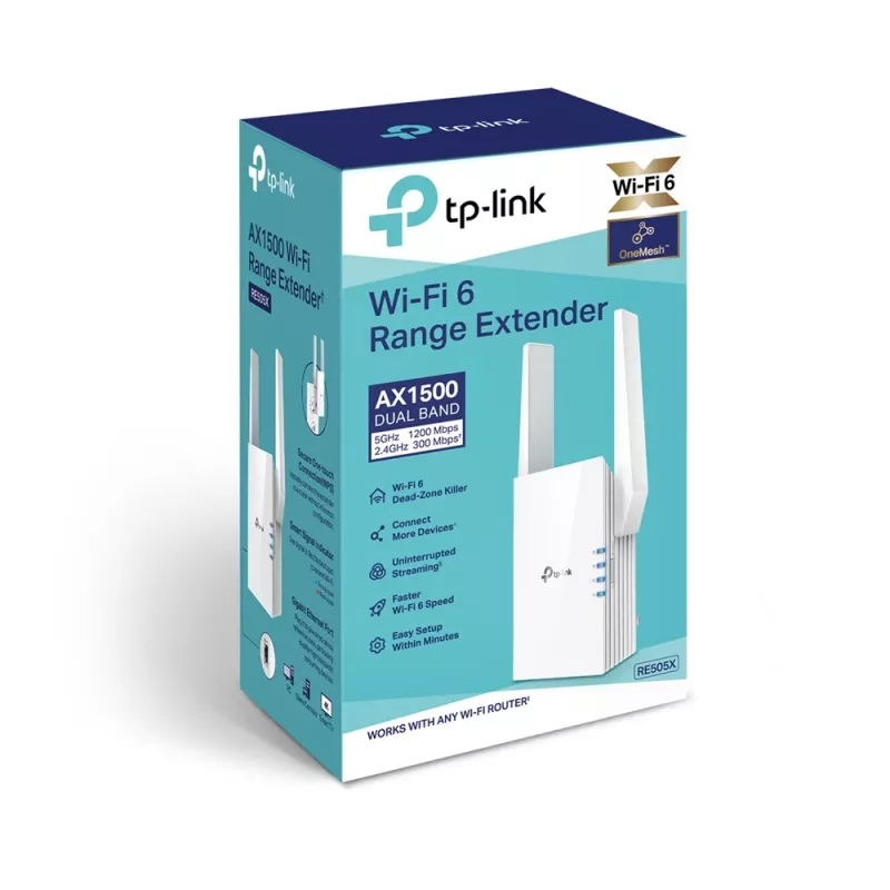 TP-Link RE505X Netzwerkverstärker Netzwerksender & -empfänger Weiß 10, 100, 1000 Mbit/s