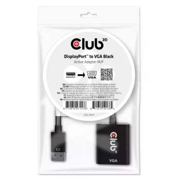 CLUB3D DisplayPort™ zu VGA Schwarz Aktiver Adapter M/F