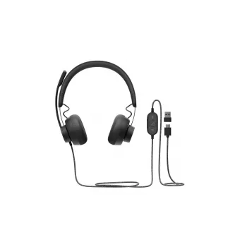 LOGITECH Zone Wired - USB-C / USB-A - Headset - UC Zone - Schwarz