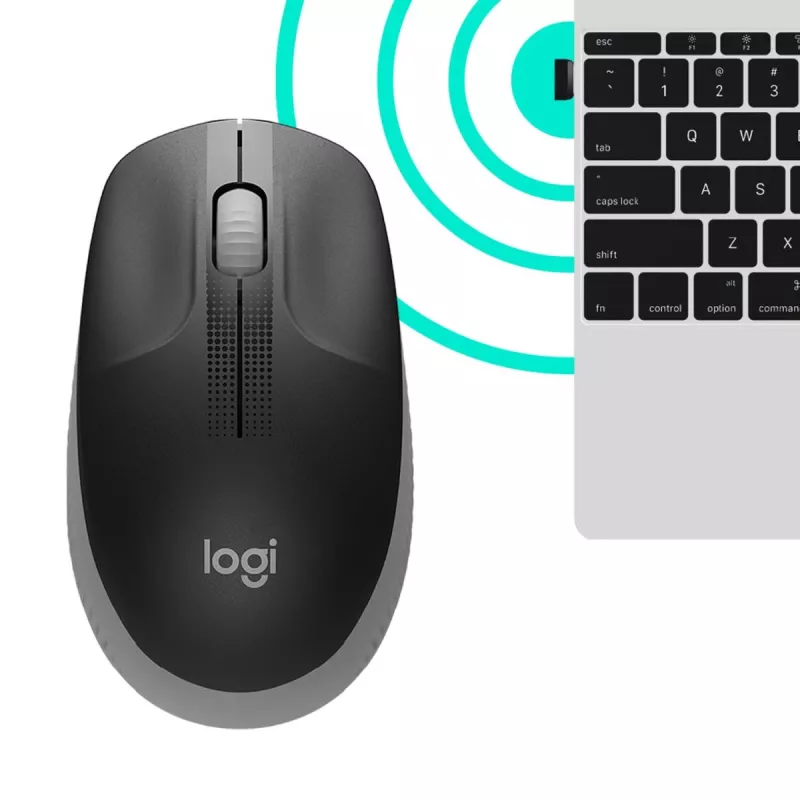 LOGITECH M190 Full-Size Wireless Maus Mitternachtsgrau