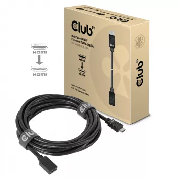 CLUB3D High Speed HDMI™ Verlängerungskabel 4K60Hz M/F 5m/16,4ft 26 AWG