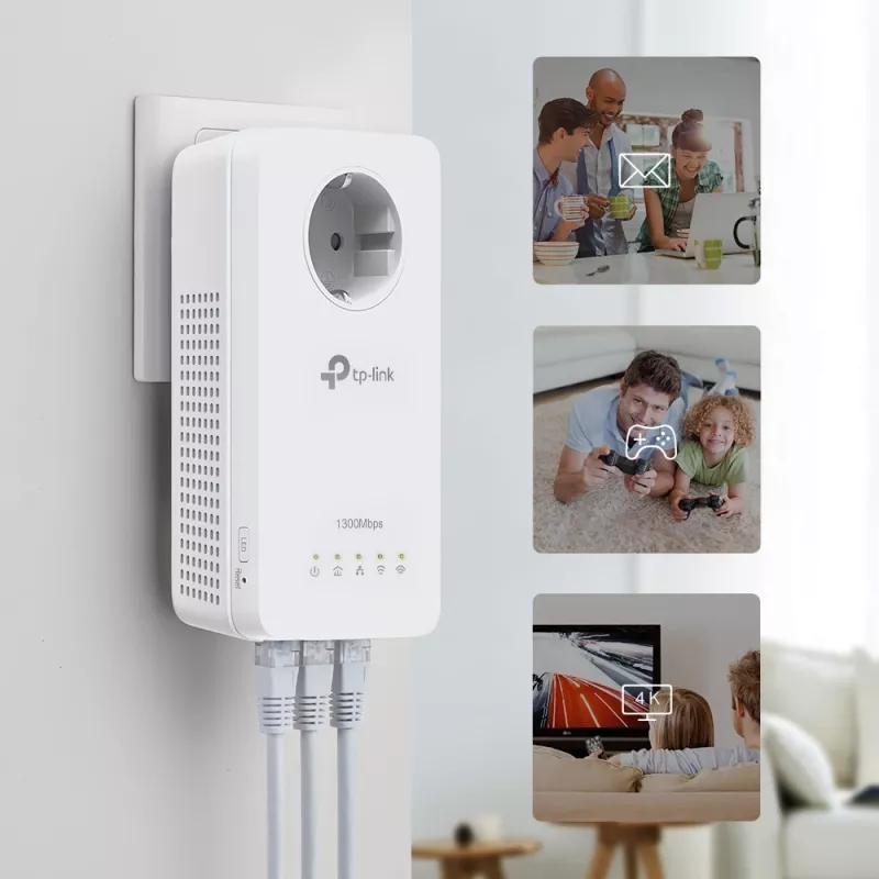 TP-Link TL-WPA8631P KIT PowerLine Netzwerkadapter 300 Mbit/s Ethernet LAN Wi-Fi Weiß 2 Stück