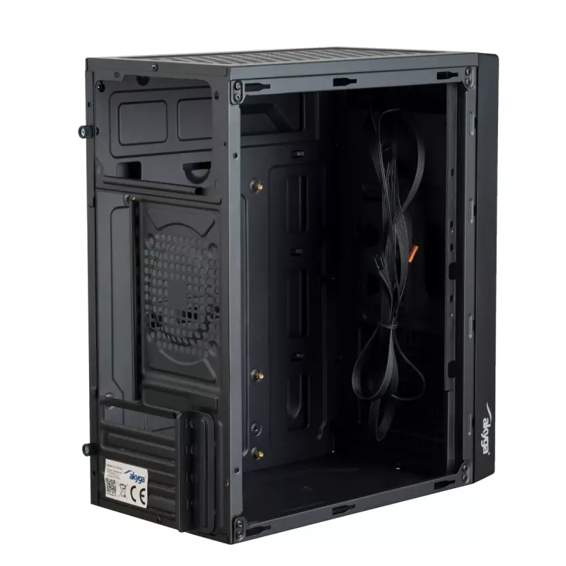 PC-Gehäuse Akyga AK36BK Micro Tower Schwarz — Micro Tower, unterstützt Flex-ATX/Mini-ITX/Micro-ATX, GPU max. 25 cm, CPU-Kühler max. 14 cm