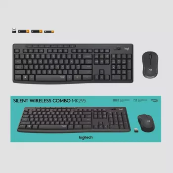Logitech MK295 Silent Wireless Combo Tastatur RF Wireless QWERTY US International Schwarz