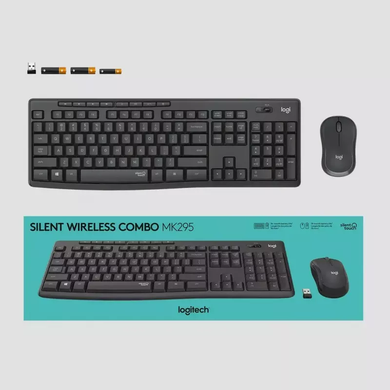 Logitech MK295 Silent Wireless Combo Tastatur RF Wireless QWERTY US International Schwarz