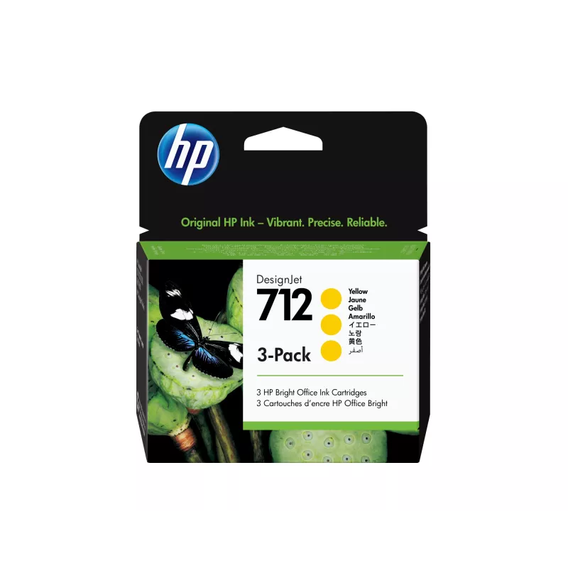 HP 712 3er-Pack 29 ml Gelb DesignJet Tintenpatrone