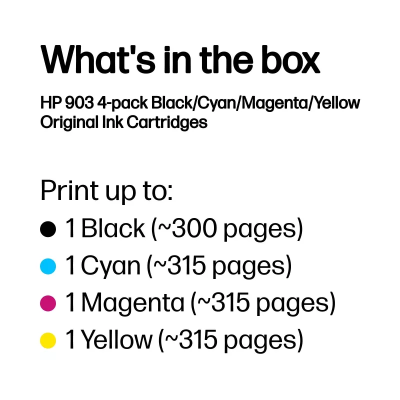 HP 903 4er-Pack Schwarz/Cyan/Magenta/Gelb Original Tintenpatronen