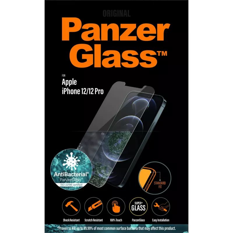 PanzerGlass ® Displayschutzfolie iPhone 12 | 12 Pro | Standardanpassung