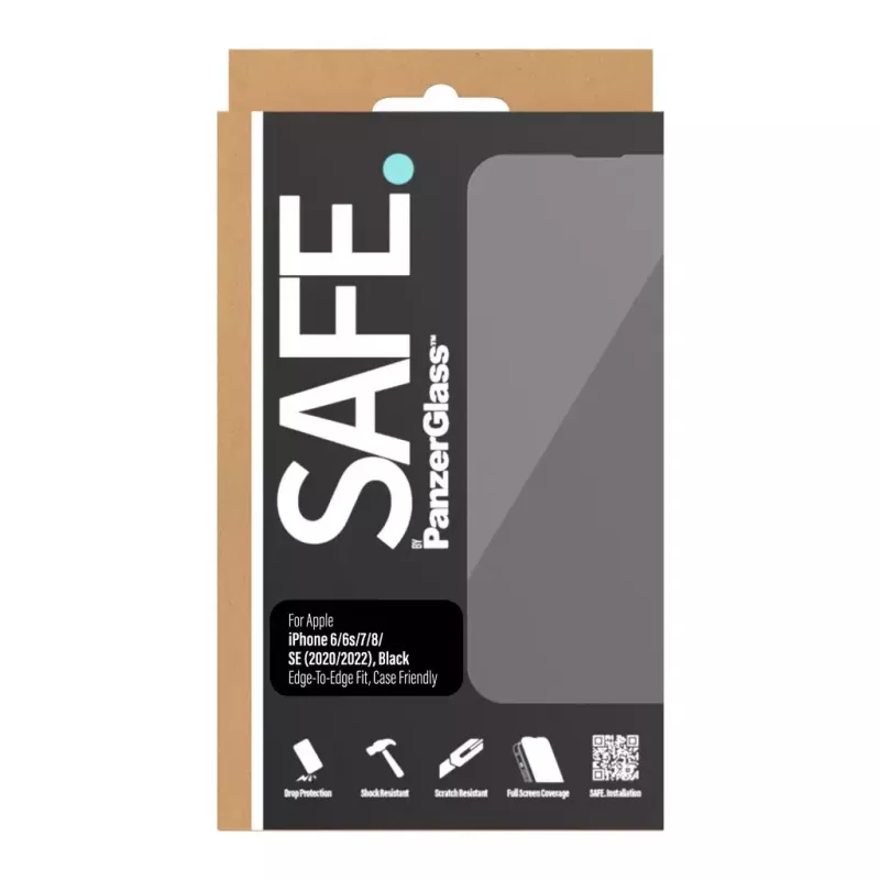 PanzerGlass SAFE. by ® Displayschutzfolie iPhone 8 | 7 | 6 | 6s | SE (2020/2022) | Randlos