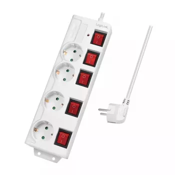 Power Extension LogiLink LPS252 1.5m 4 AC Outlets Indoor White