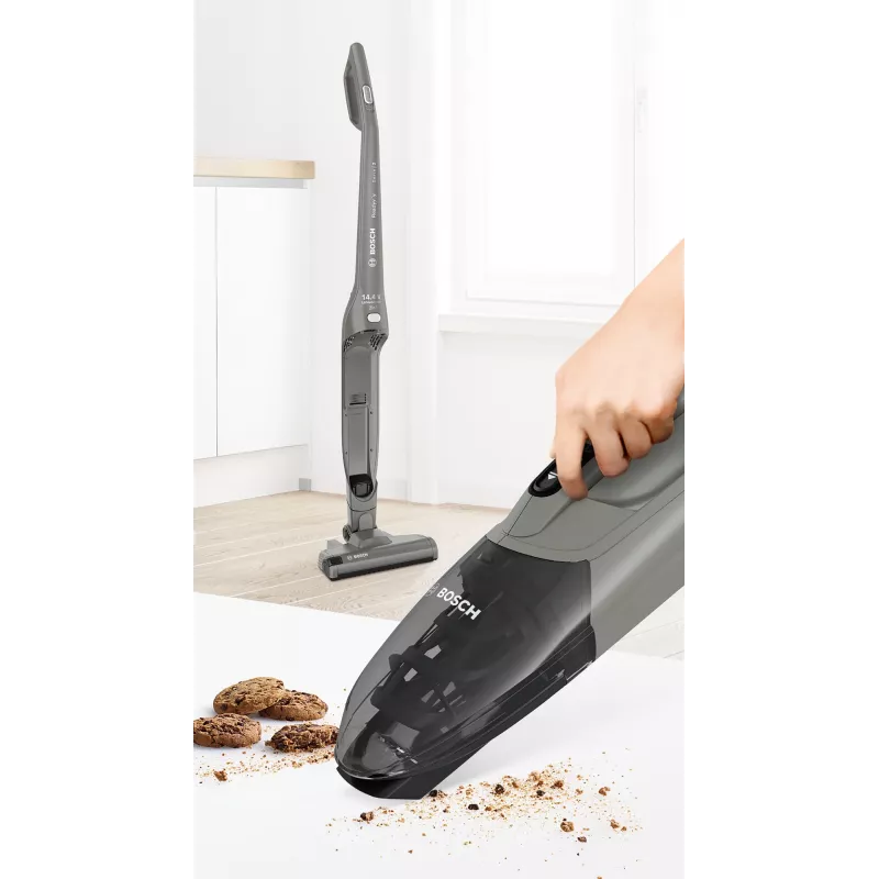 Bosch Serie 2 BBHF214G Stabstaubsauger/elektrischer Besen 2-in-1-Stabstaubsauger Akku Trocken Beutellos Grau