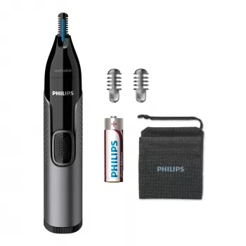 Philips Serie 3000 Nasentrimmer Serie 3000 NT3650/16 waschbarer Nasen-, Ohren- und Augenbrauentrimmer mit 2 Kammaufsätzen