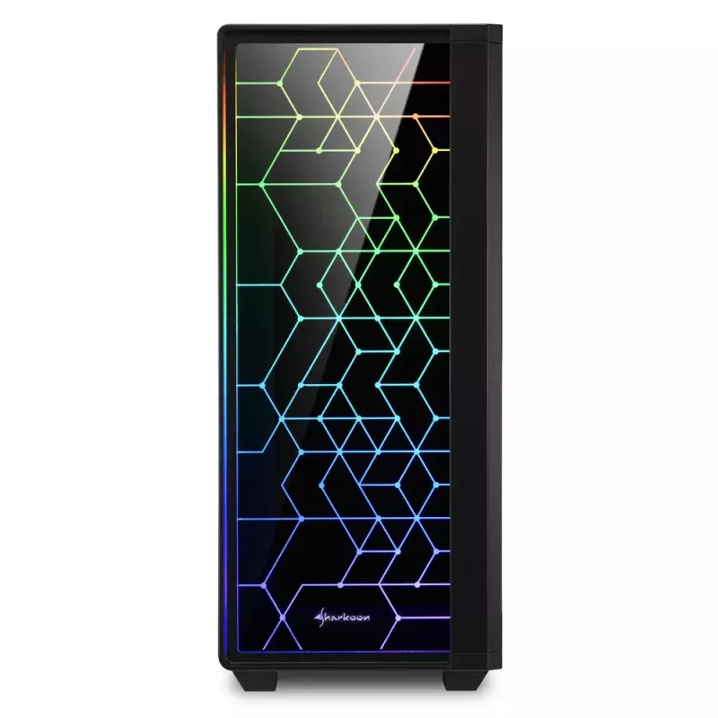 PC-Gehäuse Sharkoon RGB LIT 100 Midi Tower Schwarz