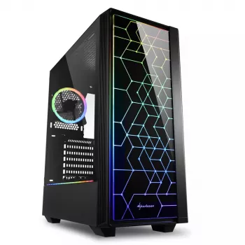 PC-Gehäuse Sharkoon RGB LIT 100 Midi Tower Schwarz