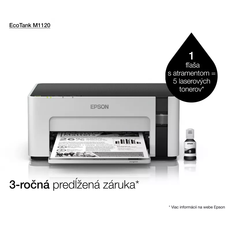 Tintenstrahldrucker Epson EcoTank ET-M1120 — monochrom, A4, 1440x720 DPI, Wi‑Fi, nachfüllbarer Tintentank