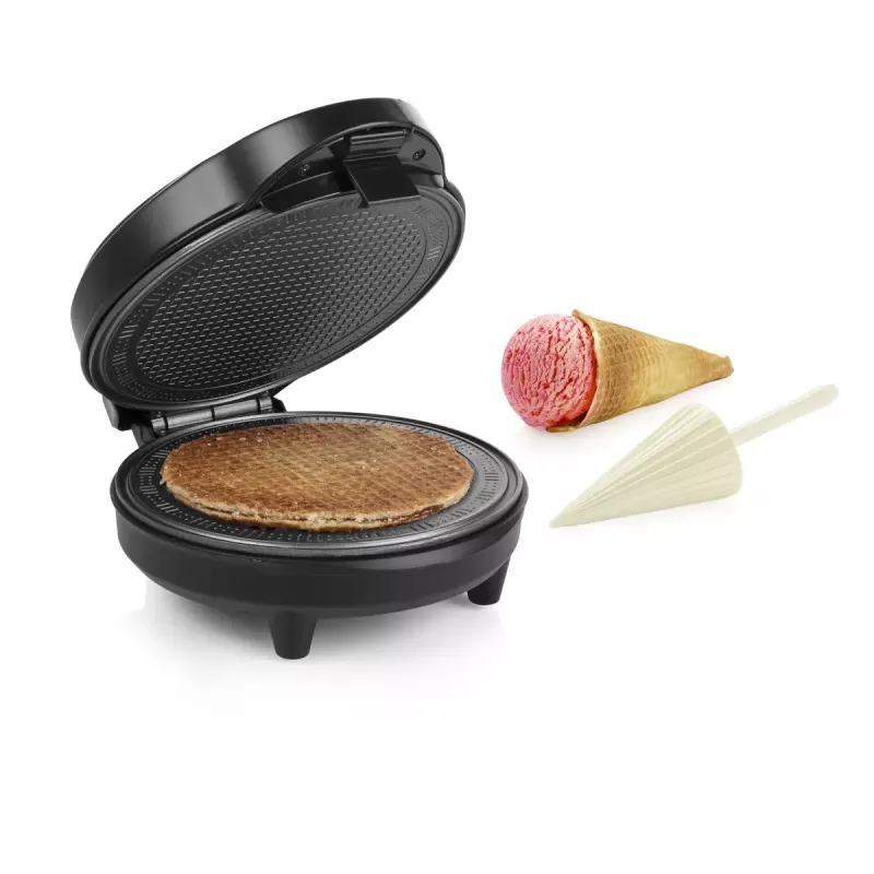 Eiswaffel-Backgerät Tristar WF-1170, runde Waffelform, 700 W, 220–240 V, 1,35 kg, schwarz